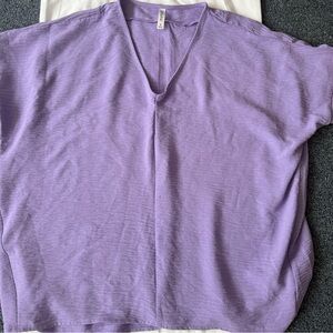Zenana Outfitters Lavender V-Neck Blouse